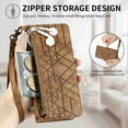 thumbnail image 5 of Dteck for Apple iPhone 13 Mini Anti-scratch Case, Shockproof Vintage Premium PU Leather Wallet Flip Cover with Card Slots Magnetic Closure Kickstand Handbag with Hand Strap, brown, 5 of 8