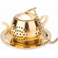 thumbnail image 1 of Tea Infuser Teapot - Stainless Steel Infuser (Gold), 1 of 5