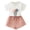 White, variant on Fesfesfes Toddler Kids Baby Girls Outfits Clothes Print Flower T-Shirt+Bowknot Shorts Set