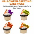 thumbnail image 3 of CakeDrake Halloween Greeting Cake Picks (24 Pieces) Halloween Themed Cake Decor Cake Topper, 3 of 5