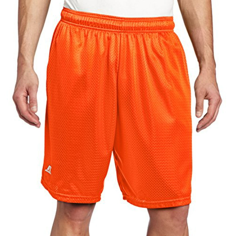 Orange Athletic Shorts
 Russell Athletic Russell Athletic Men s Mesh Pocket Short Burnt
