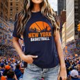 thumbnail image 2 of Women Casual Basketball Style Short Sleeve Crew Neck T-Shirt, Soft Breathable Cotton Loose Fit Sports Daily Tops, City Themed Lightweight Summer Tees for Outdoor Workout, 2 of 5