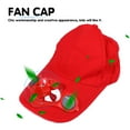 thumbnail image 4 of Shisuyan Red Solar Fan Hat 1PC 11.8*7.9*4.7In Cotton Energy Storage, 4 of 8