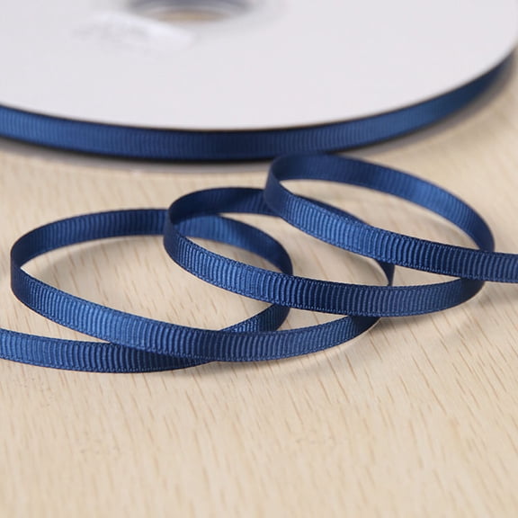 Namzi dark blue Thin Ribbon for Crafts, 3 Rolls Ribbed Band 6mm*91m (0.24*3582.68in) Polyester Craft Ribbon, Ideal for Gift Wrapping & DIY.