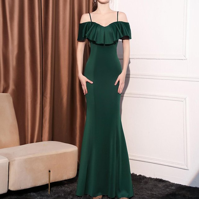 UPPADA Robe Sirène à une Épaule pour Femme Sans Manches Couleur Unie Robe Décontractée Robe de Cocktail Robe de Soirée Ourlet Haut-Bas Robe de Fête Robe de Mariage Bal de Promo Robe Formelle Offres du Jour Octobre 2025