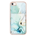 thumbnail image 6 of For iPhone 7 / 8 / SE 2022 & 2020 Marble Patterned Case with Card Holder, Back Folio Kickstand PU Leather + Soft Crystal Bumper Edge, Magnetic Clasp Back Cover,Green, 6 of 6