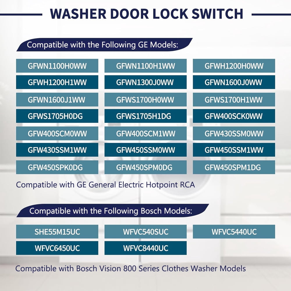 WH10X20821 Washing Machine Door Lock, EG00648526 DC120V Washing Machine Lid Switch Assembly, Replace PD00037508 and AH11699522