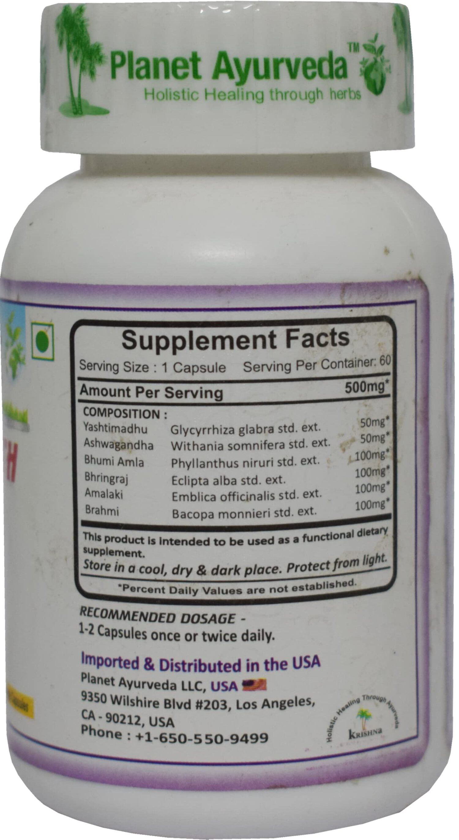 Planet Ayurveda Hair Growth formula for Longer  Thicker Hair- 60 Capsules