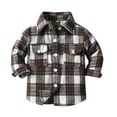 thumbnail image 2 of Lilgiuy Toddler Baby Boys Girls Plaid Flannel Shirt Jacket Long Sleeve Button Down Shacket Kids Coat Fall Winter Top for Christmas New Year, 2 of 5