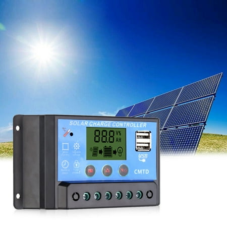 Anself 20A /24V Solar Charge Controller with LCD Display Auto Regulator Timer Solar Panel Battery Lamp LED Lighting Overload Protection