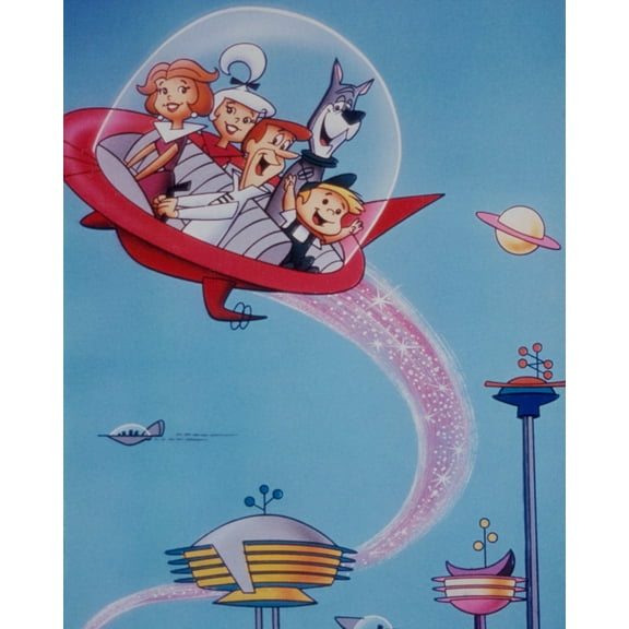 The Jetsons TV Cast in Rocket 24x36 HD Aluminum Wall Art
