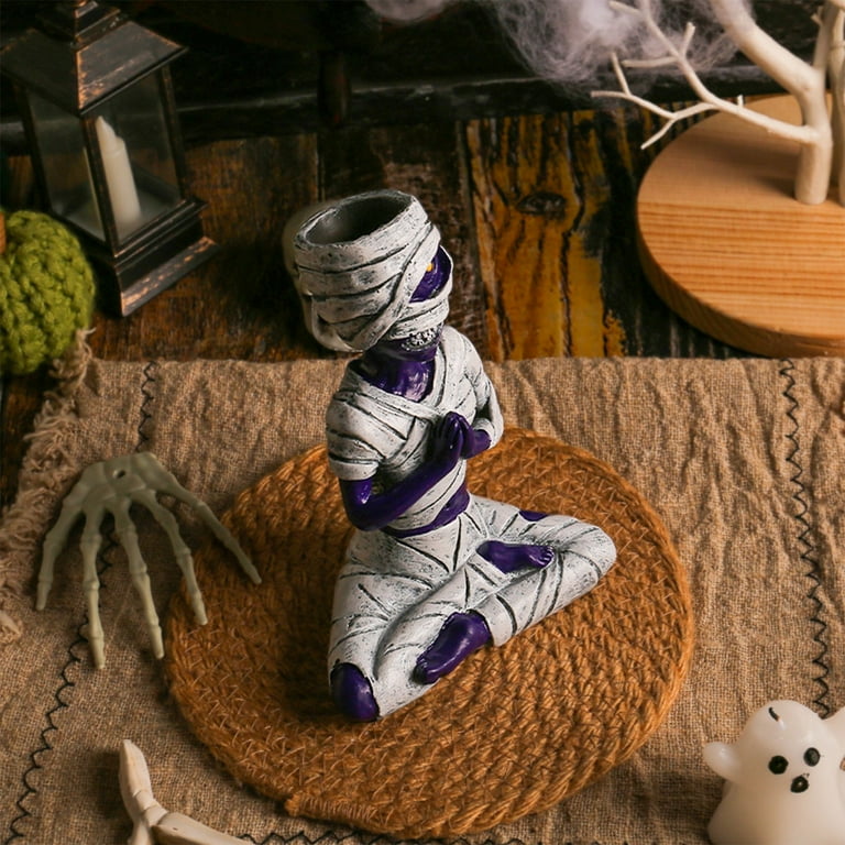 Taicans Halloween Purple Mummy Figurine,Resin Egyptian Skull Man