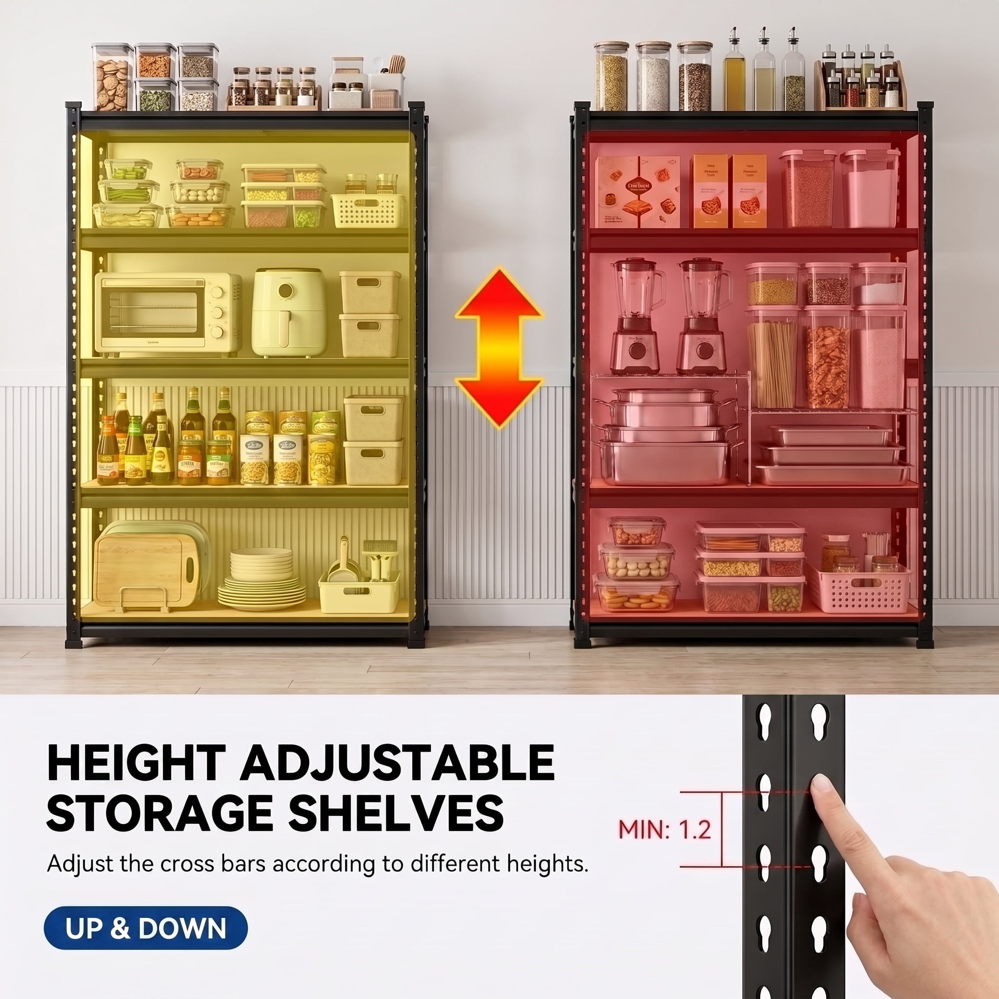 TrumanPick Garage Shelving Unit 5 Tier Adjustable Storage Shelves Metal Shelf Rack for Basement Pantry Kitchen, 32"W x 15.9"D x 63"H