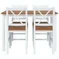 thumbnail image 2 of vidaXL Dining Set Brown and White Pine wood Large Durable Dining Set, 2 of 11