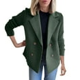 thumbnail image 2 of IMENGL Manteau Court à Manches Courtes patchwork Tricoté à Col Rabattu, Vert 2TG, Taille M-5TG, 2 of 6