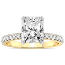 4 Carat IGI Certified Radiant Shape Lab Grown Diamond Engagement Ring | 14K Yellow Gold |Serena Eternity Diamond Ring | FG-VS1-VS2 Quality Friendly Diamonds