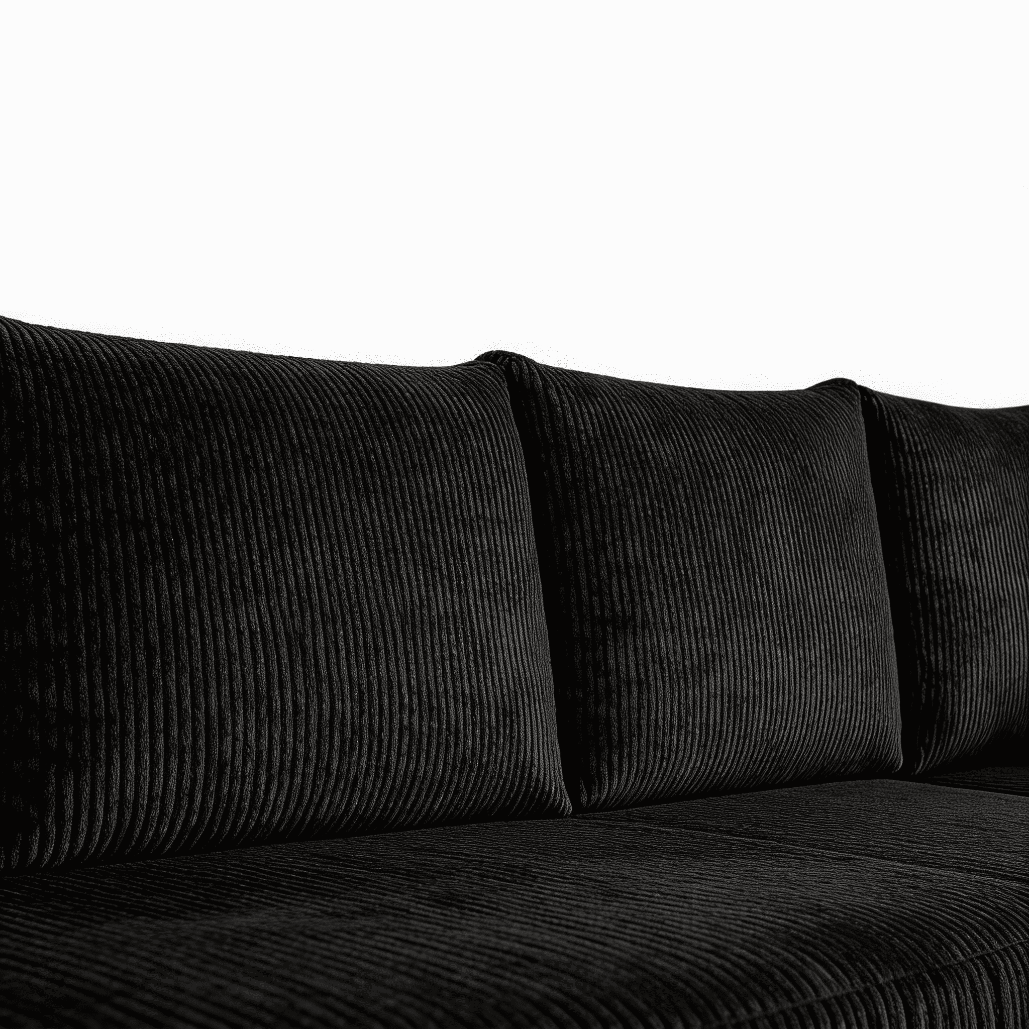 BSHTI L-Shaped Pull Out Sleeper Sofa Bed with Storage Chaise – 3-Seater Convertible Corduroy Sectional Couch for Small Living Room, Apartment, or Office, Black