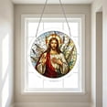 thumbnail image 5 of Aodebiao Stained Glass Sun Catcher Round Acrylic Window Ornament, Hanging Suncatcher for Indoor Outdoor Garden Patio Porch Decor, Metal Chain Included, Festive Light Filtering Home Decoration, 5 of 8
