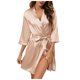 thumbnail image 1 of Bata de satén para dama de honor para mujer - Albornoz corto tipo kimono para bodas, cintura ajustable, tallas S-XL, 1 of 6
