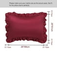 thumbnail image 4 of Unique Bargains 2-Piece Satin Ruffled Edge Pillowcases, Standard, Burgundy, 4 of 8