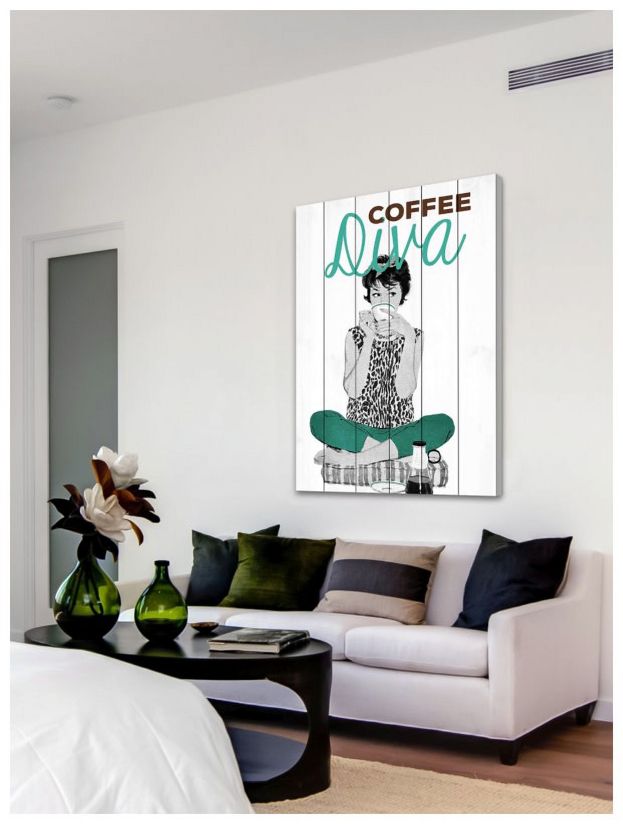 Marmont Hill "Coffee Diva 3" Painting Print on White Wood