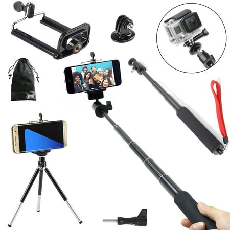 3in1 Selfie Kit for Phone/Action Camera, Extendable Monopod, Mini Tripod,Phone Holder for iPhone XS XR X 8 7 6S Plus, Samsung Galaxy Note 9/8 S9 S8 Edge(Plus),Google Pixel 3/2 XL, LG