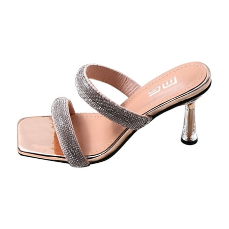 

KI-8jcuD Diabetic Slippers Women Clear High Heels Sandals Square Open Toe Two Strap Backless Slip On Summer Wedding Dating Pumps Shoes For Woman Womens Studded Jelly Flip Flops Sandals With Bow Wome