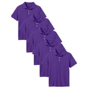 5-Pack School Uniform Tagless Polo Tshirt for Little Boys & Big Boys