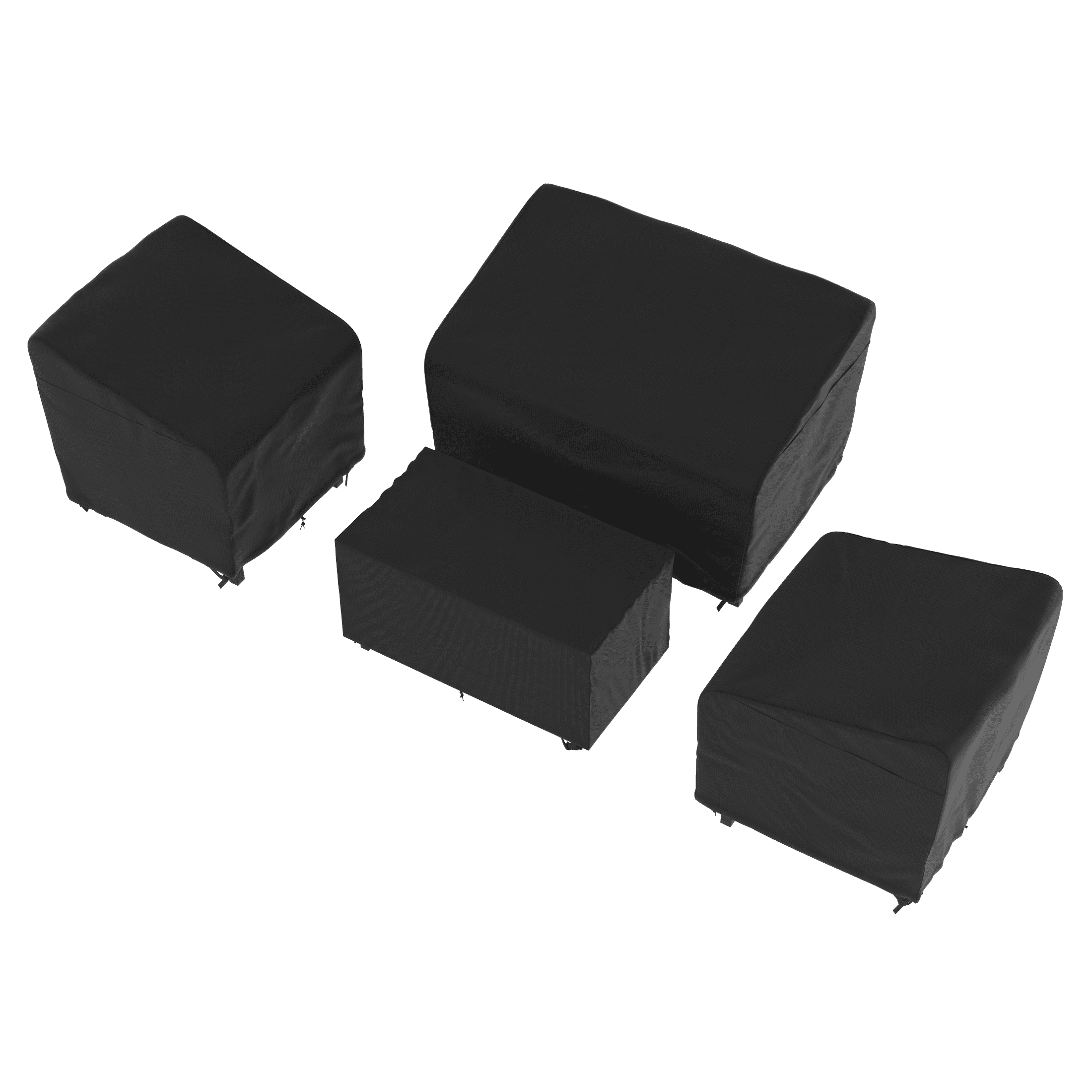 Mainstays 54" x 36" x 32" Black Patio Furniture Cover Set With Buckle Closures (4 Count)