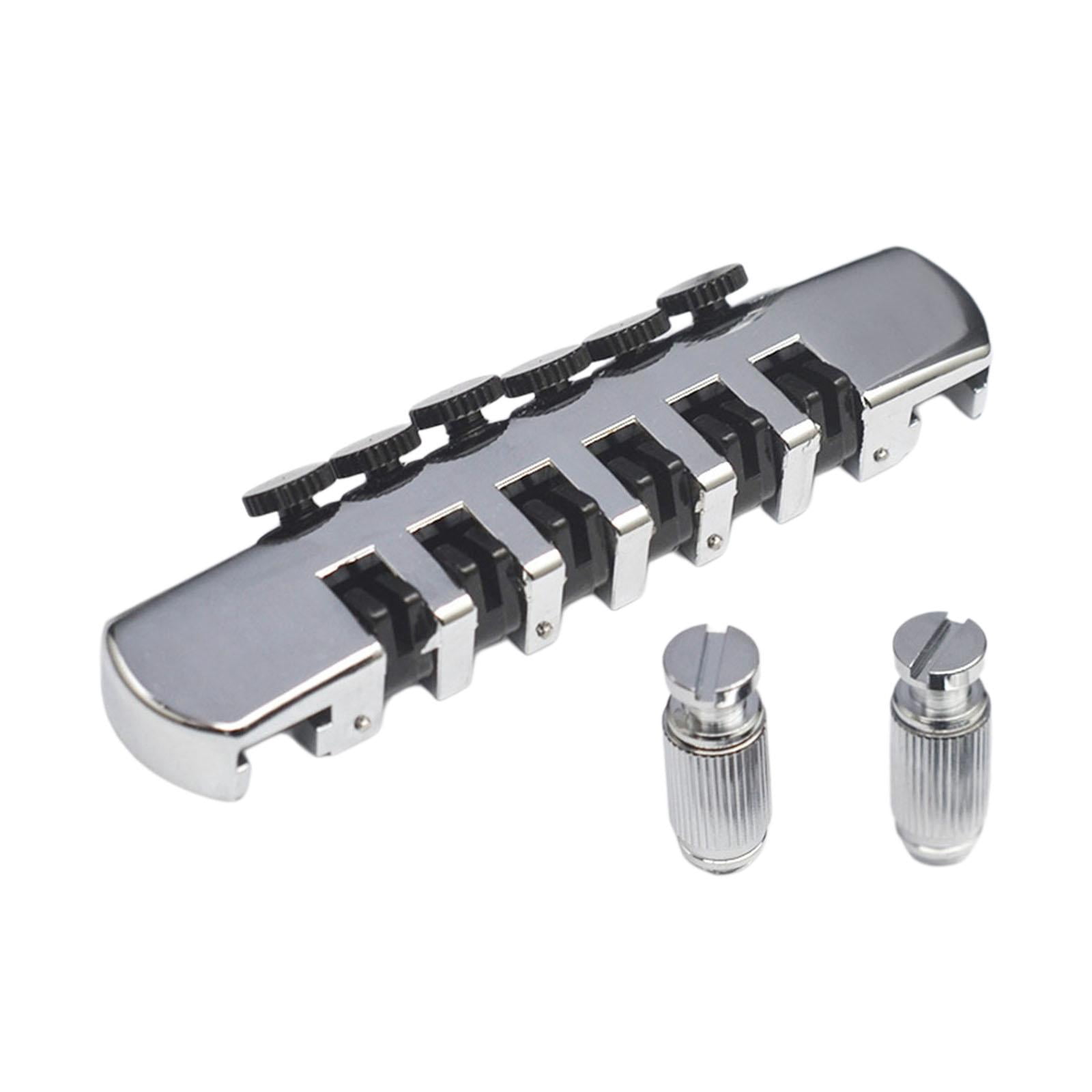 LeeQinersw Electric Guitar Bridge, Guitar Parts, Heavy Duty Metal Bridge, Tailpiece, Guitar Argent