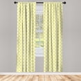 thumbnail image 2 of Ambesonne Yellow Curtains, Repetitive Lemon Characters, Pair of 28"x95", Mustard Charcoal Grey, 2 of 3