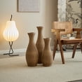 thumbnail image 3 of YIQMI Faux Rattan Floor Vase Set of 3 Boho Natural Beige PVC Tall Vases Home Decor, Housewarming Gift, 3 of 11