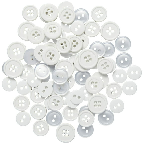 Blumenthal Favorite Findings Buttons 130/Pkg-White -55402A