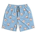 thumbnail image 2 of KLL French Bulldog Head Men's Casual Summer Beach Shorts Hawaiian Shorts with Pockets-Medium, 2 of 6