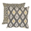2 Eco-Friendly Moroccan Flair Graphite and Chartreuse Floor Pillows 23" x 23"