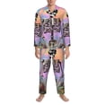 thumbnail image 3 of Sikiie Sky Sunflower Skull Mens Pajama Set, Soft Warm Long Sleeve Sleepwear, Cozy Button-Down Pjs for Men-Medium, 3 of 7