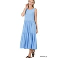 thumbnail image 2 of Zenana's Women & Plus Round Neck Sleeveless A-Line Ruffle Tiered Casual Sun Maxi Dress, 2 of 3