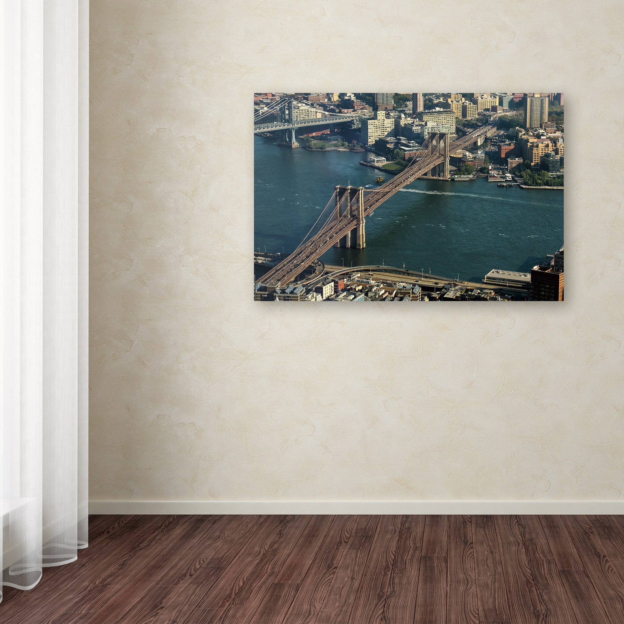 Trademark Fine Art "Brooklyn Bridge" Canvas Art by CATeyes