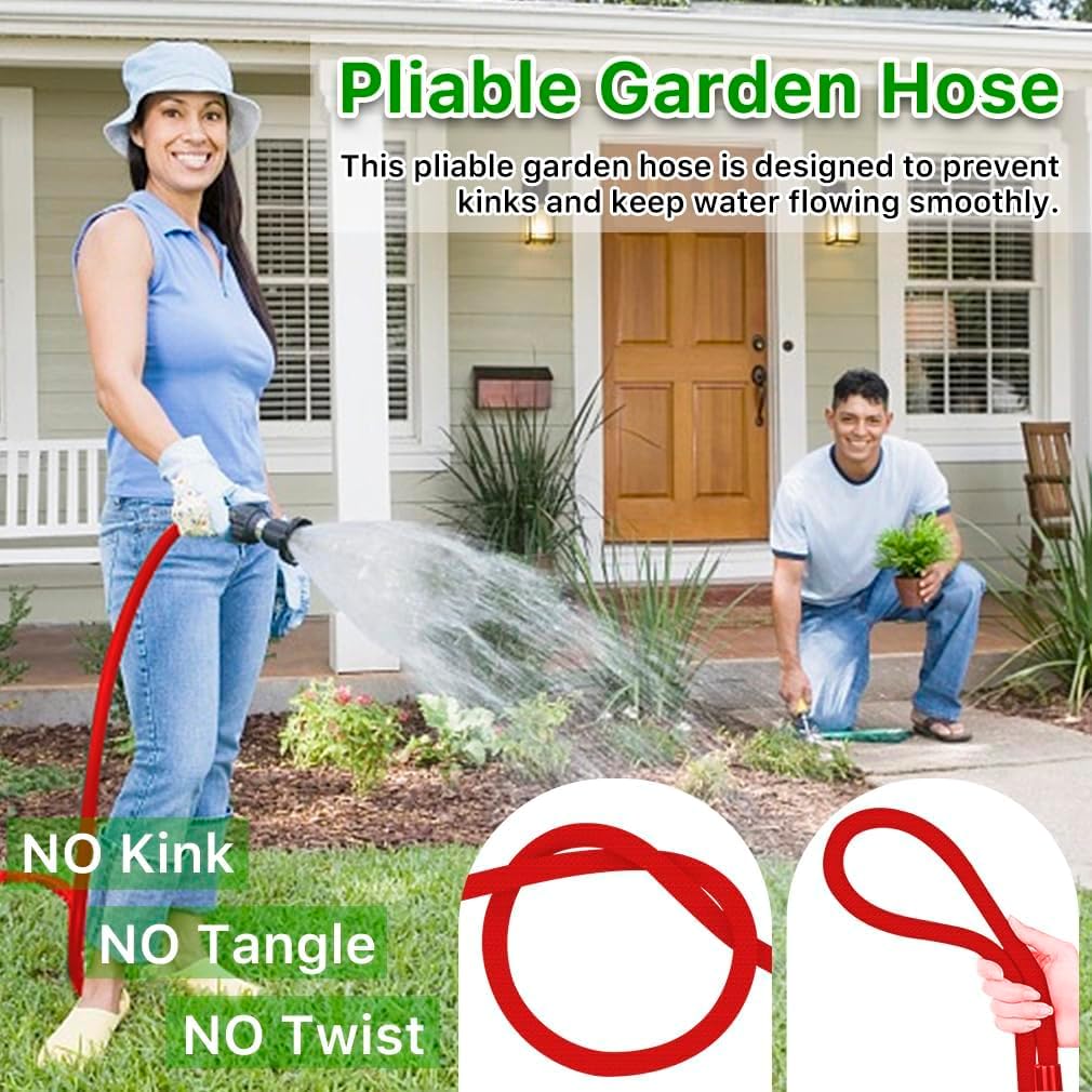 75FT Garden Hose with 3/4" Fittings, Lightweight  Water Pipe for Lawn Car Watering Plants