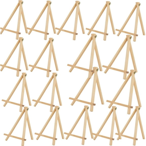 9.4" Tall Natural Pine Wood Tripod Easel Photo Painting Display Portable Tripod Holder Stand& Adjustable Wooden Tripod Tabletop Holder Stand for Canvas