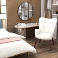 thumbnail image 7 of Homy Casa Wingback Vanity Chair Upholstered  Armchairs Ideal for Bedroom, Makeup Room, or Dressing Table, Beige, 7 of 7