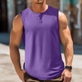 thumbnail image 3 of Lovzfmll Tank Tops Men, Men's Tank Top Undershirts Quick Drying Sleeveless Breathable Tank A Shirt Comfortable Summer Personality Sports Casual Fashion Solid Pullover Round Neck Tank Top Purple B 2XL, 3 of 6
