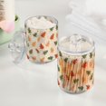 thumbnail image 2 of Yayeee 2 Pack Qtip Holder Bathroom Cotton Swab Canister with Lid Clear Dispenser Set, Green Autumn Leaves, 2 of 6