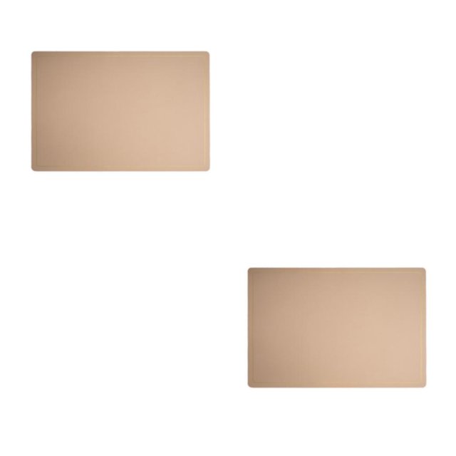 Naiovety Manteles individuales rectangulares de estilo, posavasos de placa de cuero, almohadilla de café aislante, accesorios impermeables a borde dorado/dorado 2Conjunto
