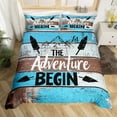 thumbnail image 2 of Manfei Kids Teens Adults Adventure Camping Theme Full Size Comforter Cover 3-Piece,Black Blue Bedding Full Size,Retro Vintage Aesthetic Lightweight Duvet Cover(No Comforter), 2 of 6