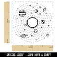 thumbnail image 2 of Solar System with Sun and Planets and Stars in Orbit Self-Inking Rubber Stamp Ink Stamper - Black Ink - Small 1 Inch, 2 of 7