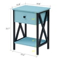 thumbnail image 3 of VECELO Nightstands Set of 2, Industrial End Table with 1-Drawer & Storage Shelf, Small Bedside Table Organizer for Small Space, Side Table for Bedroom Living Room, Light Blue, 3 of 8