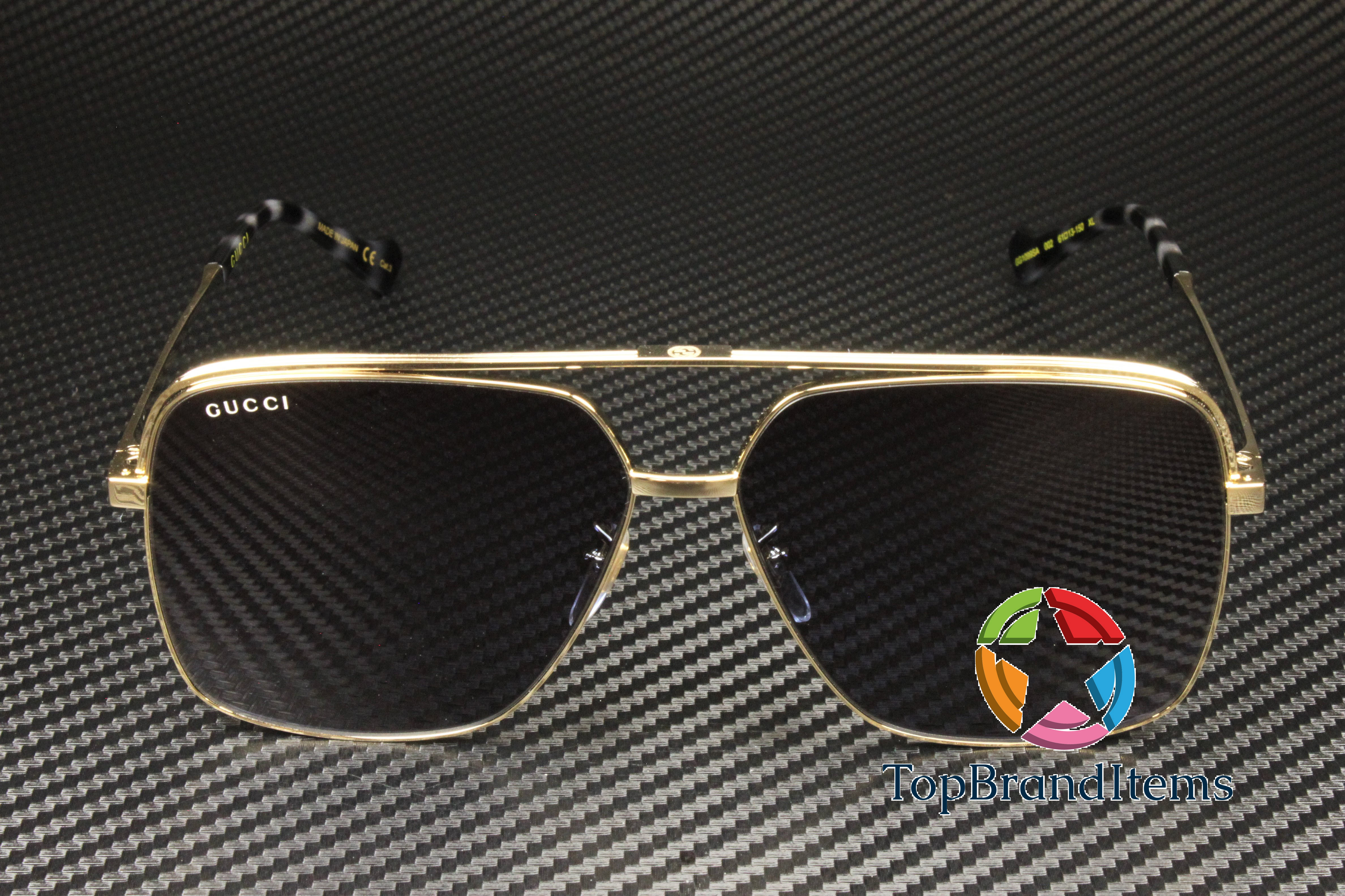 Gucci GG1099SA 002 Sunglasses Gold Aviator Frame, Blue Lenses Gucci GG1099SA Aviator Sunglasses | EyeOns.com main image 3