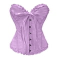 thumbnail image 3 of VISALY Corset Tops Women's Overbust Bustier Corset Boby Shapers Flower Printed Bouquet Waist Tight Body Shaping Beauty Underwear Purple L, 3 of 6