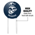 thumbnail image 6 of Acrylic I Love My Marine USMC White on Blue Officially Licensed Cake Topper Party Decoration for Wedding Anniversary Birthday Graduation, 6 of 7
